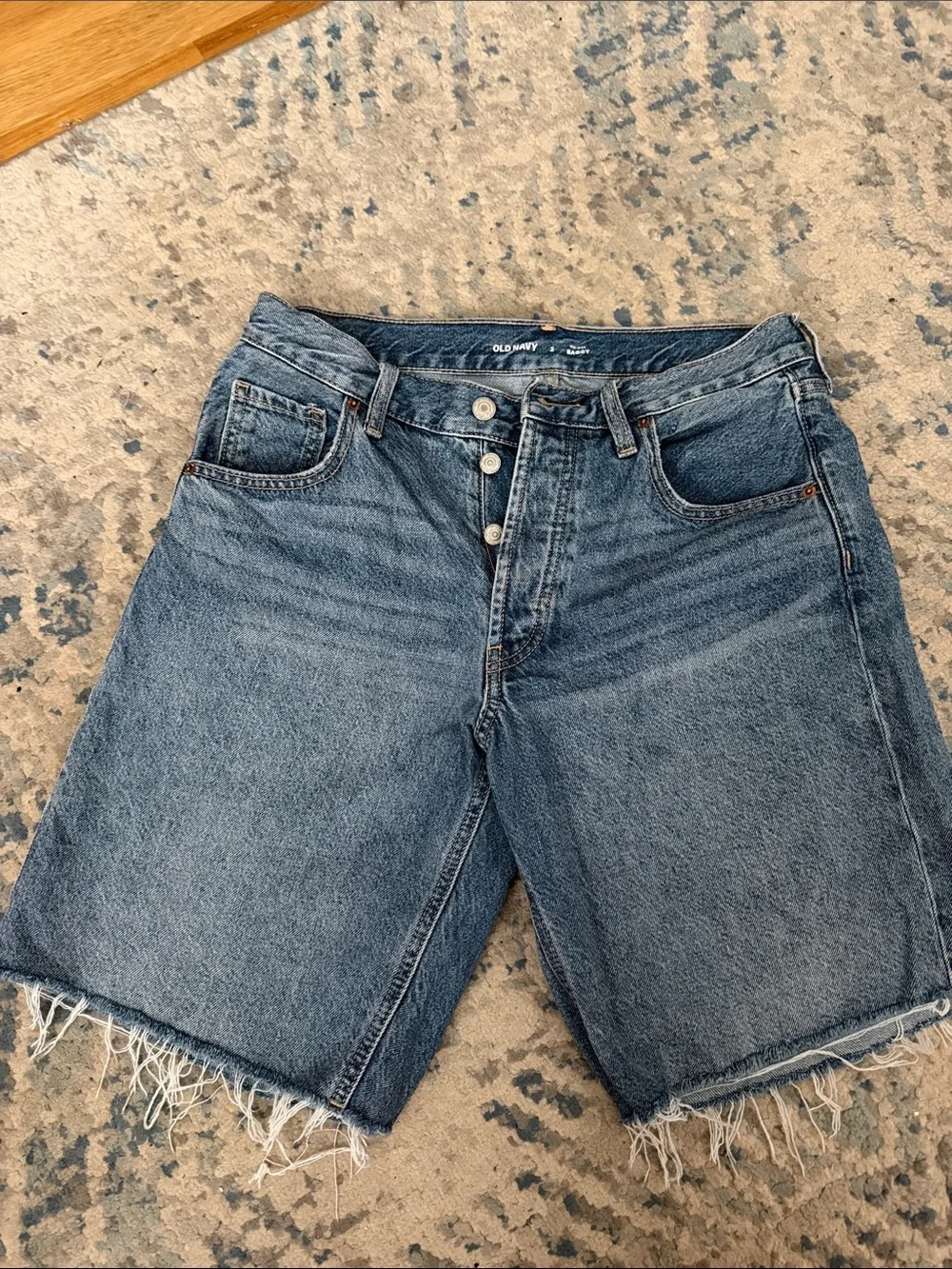Old Navy Mid Rise Baggy Cut Off Denim Short